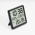thumbnail image 6 of Modern LCD Digital Clock with Time Date Temperature Humidity Display Battery Operated Support Stand Desk Wall Clock, 6 of 17