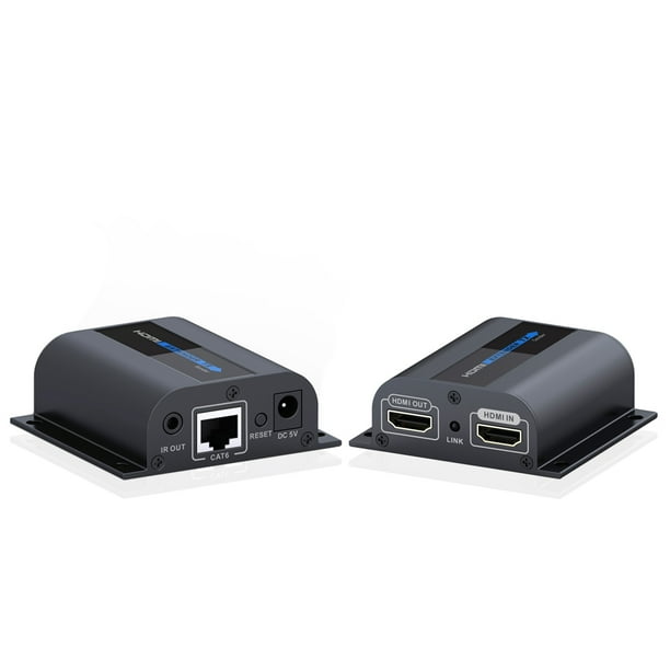 HDMI Extender Over Cat6 Cat7 Cable Adapter with Splitter Dual