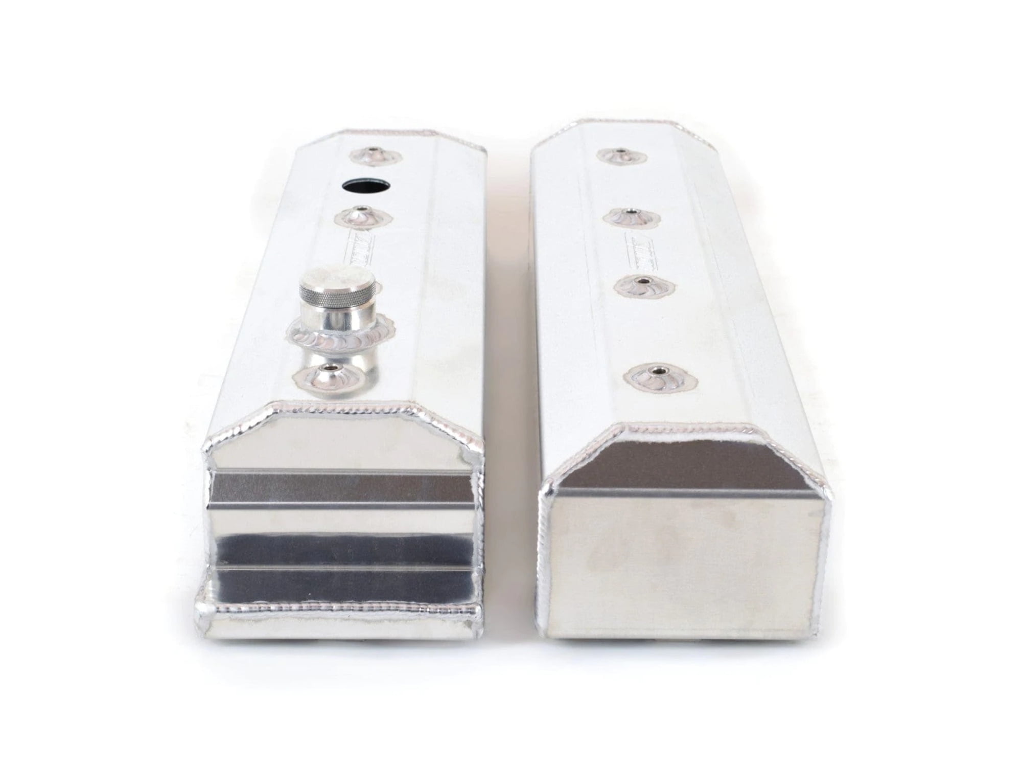 Canton 65-206 Fabricated Aluminum Valve Covers Tall with Billet Oil Cap - Pair