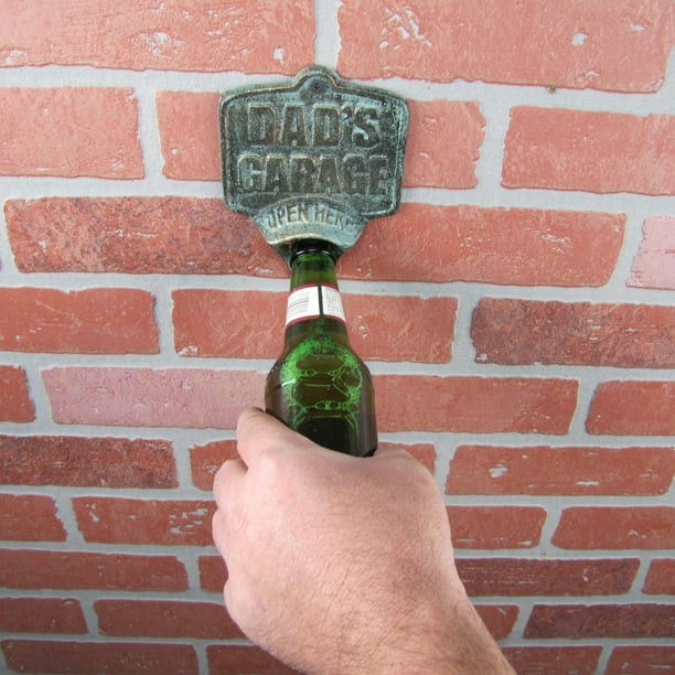 Cast Iron Dads Garage Open Here Beer Soda Bottle Opener Wall Mount Bar Pub Decor Cast Iron Dads Garage Open Here Beer Soda Bottle Opener Wall Mount Bar Pub Decor
