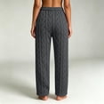 thumbnail image 5 of Kaemgyyd Women's Pajama Pants Elastic Waist Fleece Pj Bottoms Texture Loungewear Trousers Comfy Soft Straight Leg Pants（Dark Gray,One Size）, 5 of 6