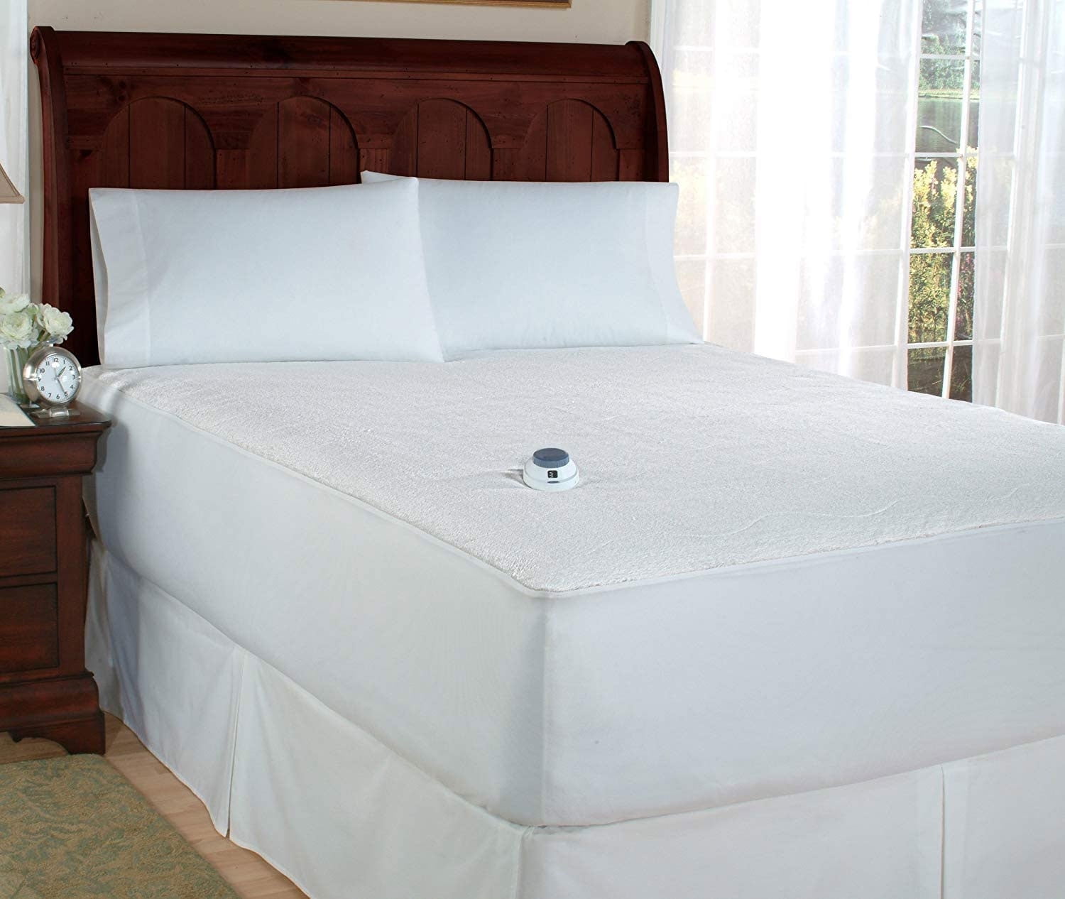 Biddeford 5300-9051128-100m Quilted Sherpa Electric Heated Mattress Pad White for sale online 