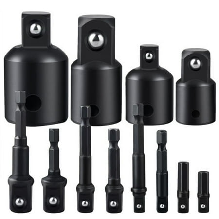 

12PCS/kit 1/4 3/8 1/2 Inch Black Impact Socket Adapter Hexagon Extension Rod