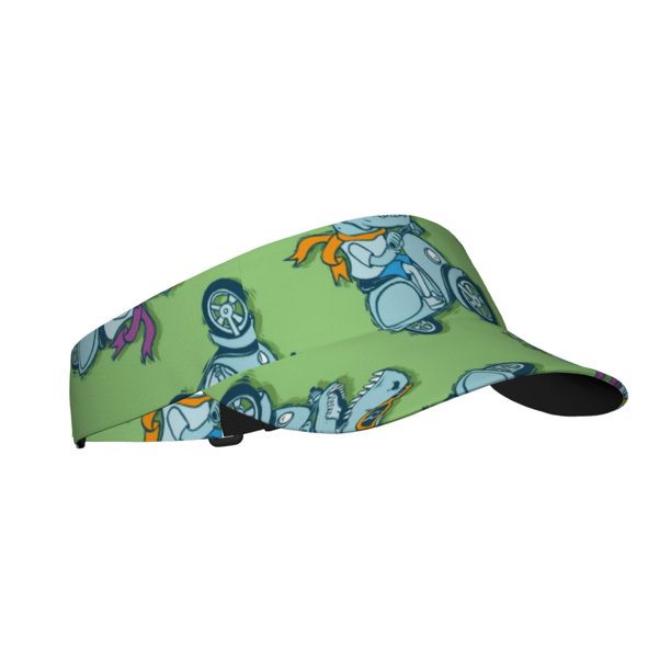 Fotbe Motorcycle Riding Dinosaur Visera Deportiva con Diseño, Gorra Abierta Ajustable de Algodón para Mujer y Hombre
