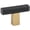 Champagne / Matte Black, variant on Alno A2805-CHP/MB Quadrato 1-3/4" Smooth Square T Bar Cabinet Knob / Drawer Knob -