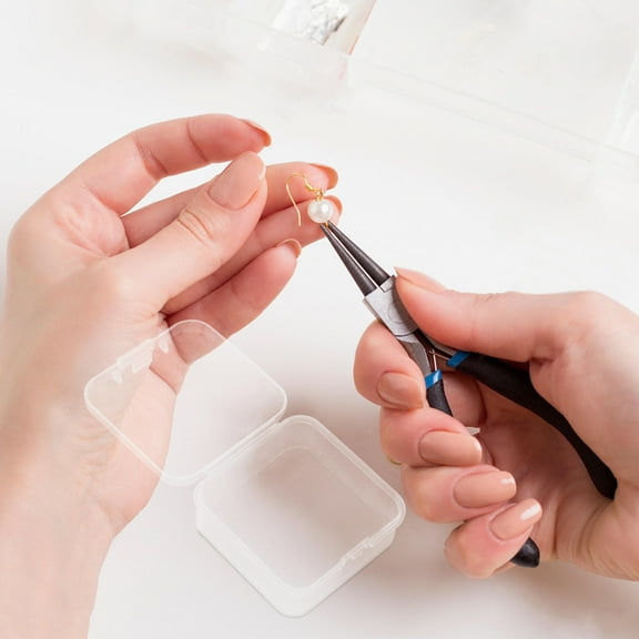 OUNONA 20pcs Portable Plastic Organizer Mini Containers Square Small Storage Boxes with Hinged Lids for Collecting Small Items Beads Jewelry