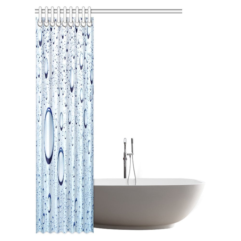 GCKG Water Bubbles Shower Curtain, Water Drops Polyester Fabric Bathroom Shower Curtain 48x72