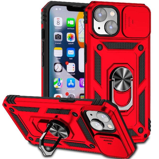 Estuche GANGXUN para iPhone 14, soporte giratorio 360°, estilo mecánico y magnético