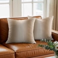 thumbnail image 3 of Khaki Gradient Throw Pillow Cover Ombre Cotton Linen Cushion Cover Throw Pillow Case with Invisible Zipper for Couch Sofa Bed Chair Car 18x18 Inch, 3 of 14