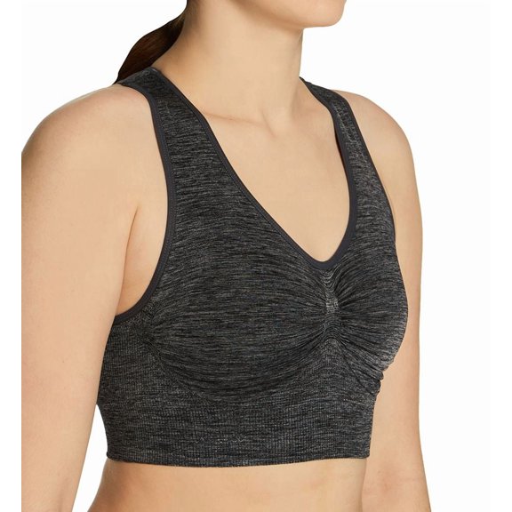 Women's MeMoi MSM-190 SlimMe Seamless Racerback Sports Bra (Skystorm S)