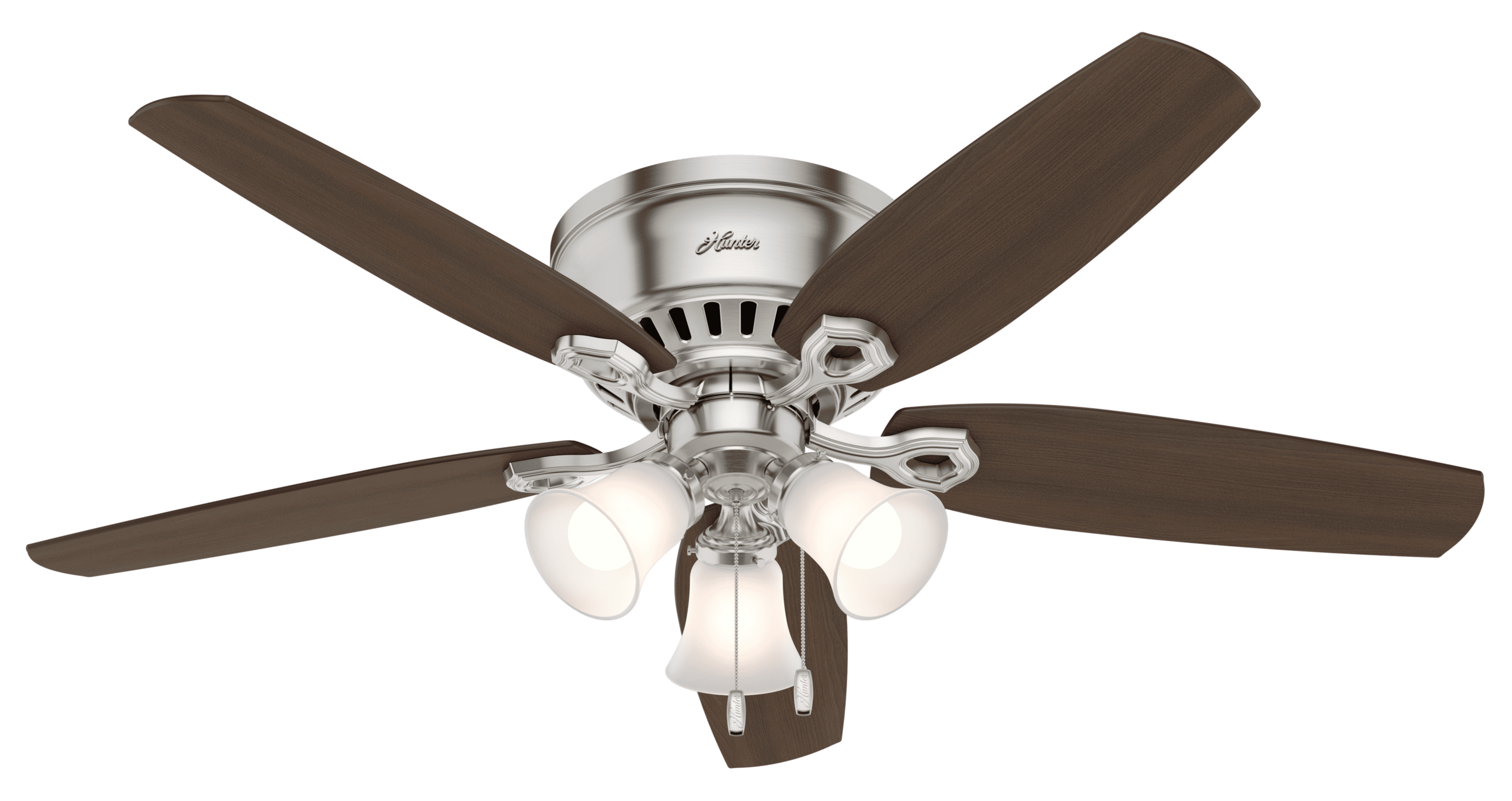 Hunter Fan 54 inch Casual Brushed Nickel Ceiling Fan with Light Kit & Remote 