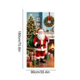thumbnail image 3 of Cheap Christmas Decorations Clearance for Home – Christmas Class Door Cover 70.87x35.43 inch, Santa Claus Holding Gifts Christmas Tree Scene Door Covers Decorative, Winter Front Door Decor (B), 3 of 7