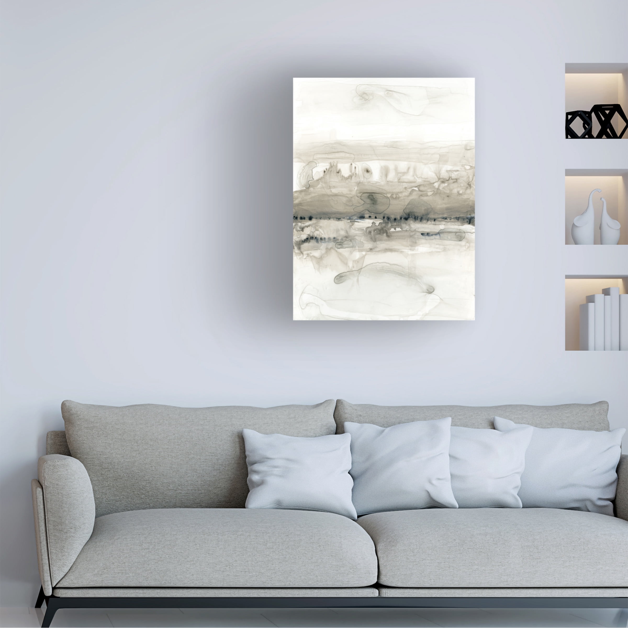 Jennifer Goldberger 'Grey on the Horizon I' Canvas Art