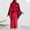 Red, variant on FDGIU Women's Velvet Robe with Lace Patchwork, Soft Long Bathrobe, Cozy Length Sleepwear Nightgown