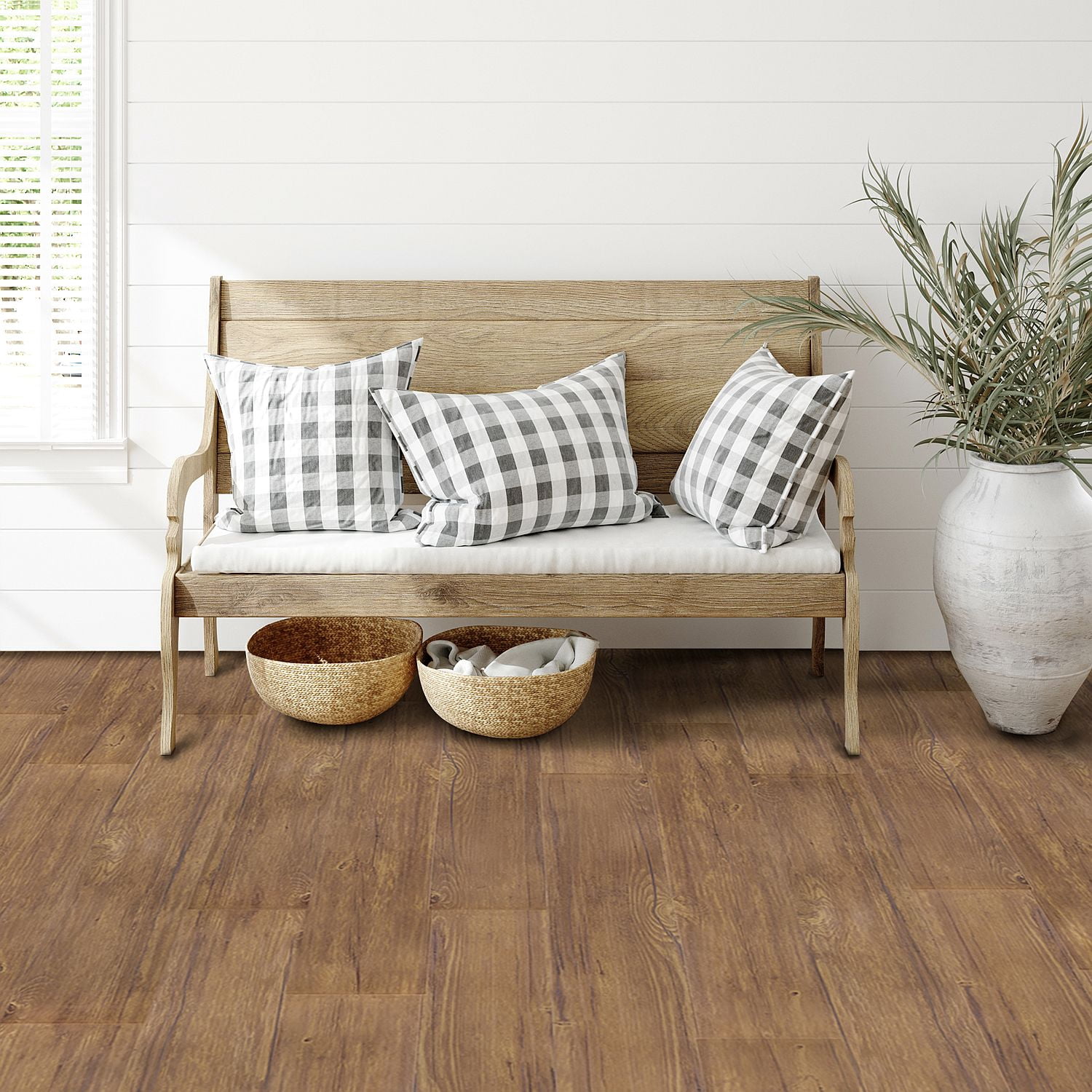 Achim Tivoli II Self Adhesive Vinyl Floor Planks - 10 Planks/15 Sq. ft., 6" x 36", Saddle