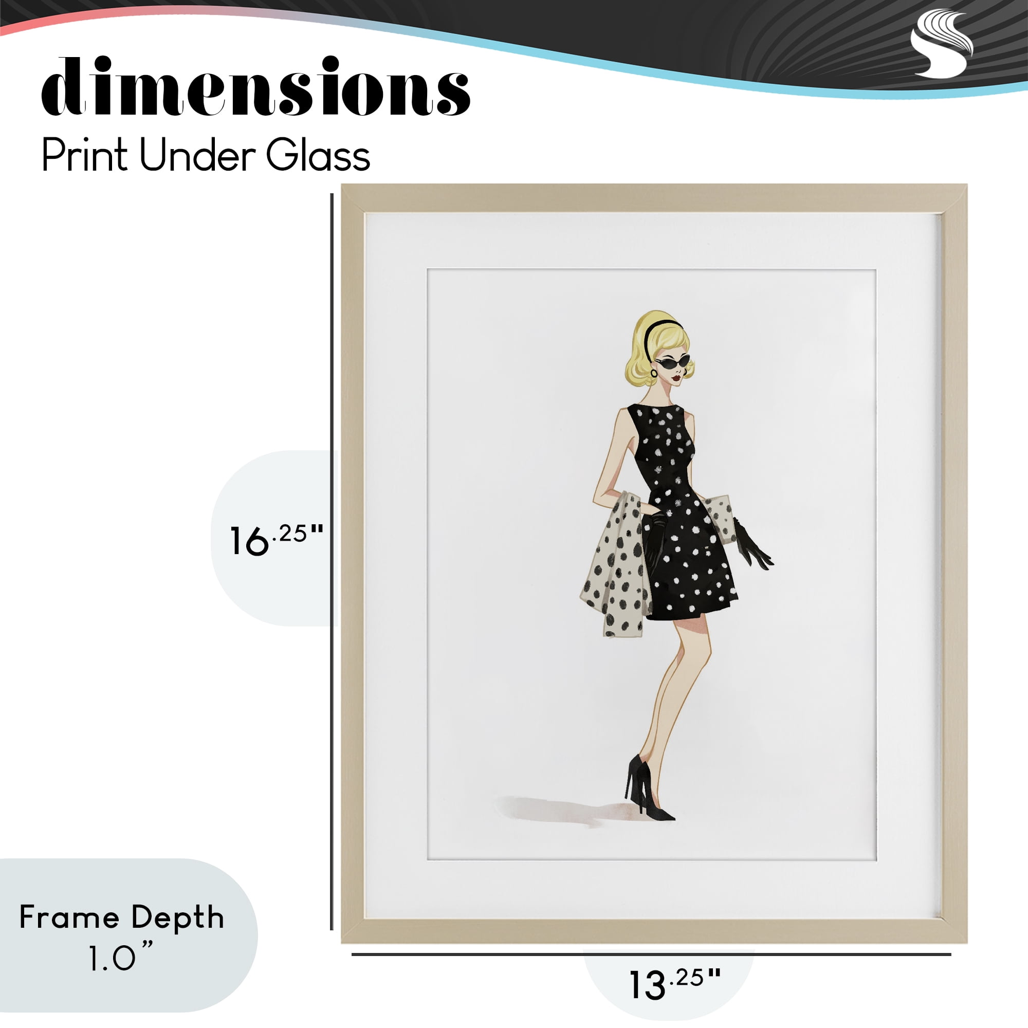 Stupell Industries Feminine Retro Fashion Birch Framed Print Under Glass, design by Ziwei Li