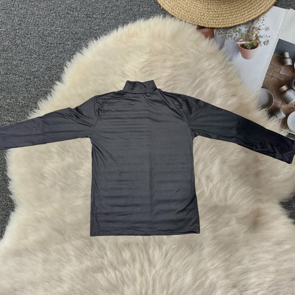 Skymirror Long Sleeve Turtleneck Men Pullover Soft Solid Color Stretchy Knitted Shirt for Autumn Winter