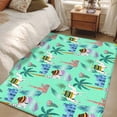 thumbnail image 4 of 3'x5' Rug for Living Room Bedroom, Desert Camels Washable Area Rugs Non-Slip Carpet Mats, Cute Animals Houses Palm Trees Leaves Green Indoor Low Pile Area Rug Runner for Kitchen, Mudroom, 4 of 8