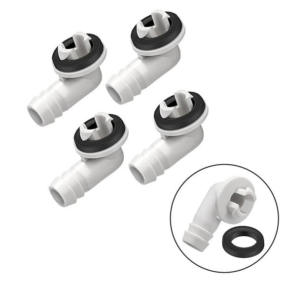 AFQH Air Conditioner Drain Connector 4pcs 3/5 Inch Air Conditioner Drain Hose Fitting Air Conditioner Drain Outlet Connector Elbow