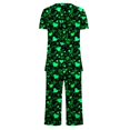 thumbnail image 5 of Dazajoo Womens Pajama Sets Cotton Sleepwear Tops with Capri Pants Summer Pjs 2 Piece St Patricks Day Lightweight Comdy Loungewear Home Suits,Multicolor,M, 5 of 5