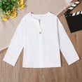 thumbnail image 2 of Gubotare Girls Ruffle Shirt Girls Clothes Girls Long Sleeve Shirts Soft Long-Sleeve T-Shirts Basic Tees for Little Girl Size 7-8 (White,7-8 Years), 2 of 5