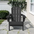 thumbnail image 2 of LOYALICE Folding Adirondack Chair, Weather Resistant HDPE Outdoor Patio Chair with Wide Armrest for Outdoor, Patio, Poolside, Garden, Black, 2 of 10