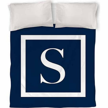 IDG Classic Block Monogram Duvet Cover, Blue