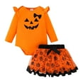 thumbnail image 3 of RIJOPUTY Bat Onesie Halloween Outfits for Toddler Boys Big Sis Little Sis Matching Outfits Clothes for Girls 9-10 6x Girls Clothes Toddler Clothes 2t, Orange 12-18 months, 3 of 8