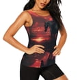 thumbnail image 2 of Gukieu Lone Rider Under Red Sky Print Women's Quick-drying Fitness Vest, Round Neck Sleeveless Fitness T-shirt, Suitable for Yoga, Sports-X-Large, 2 of 7