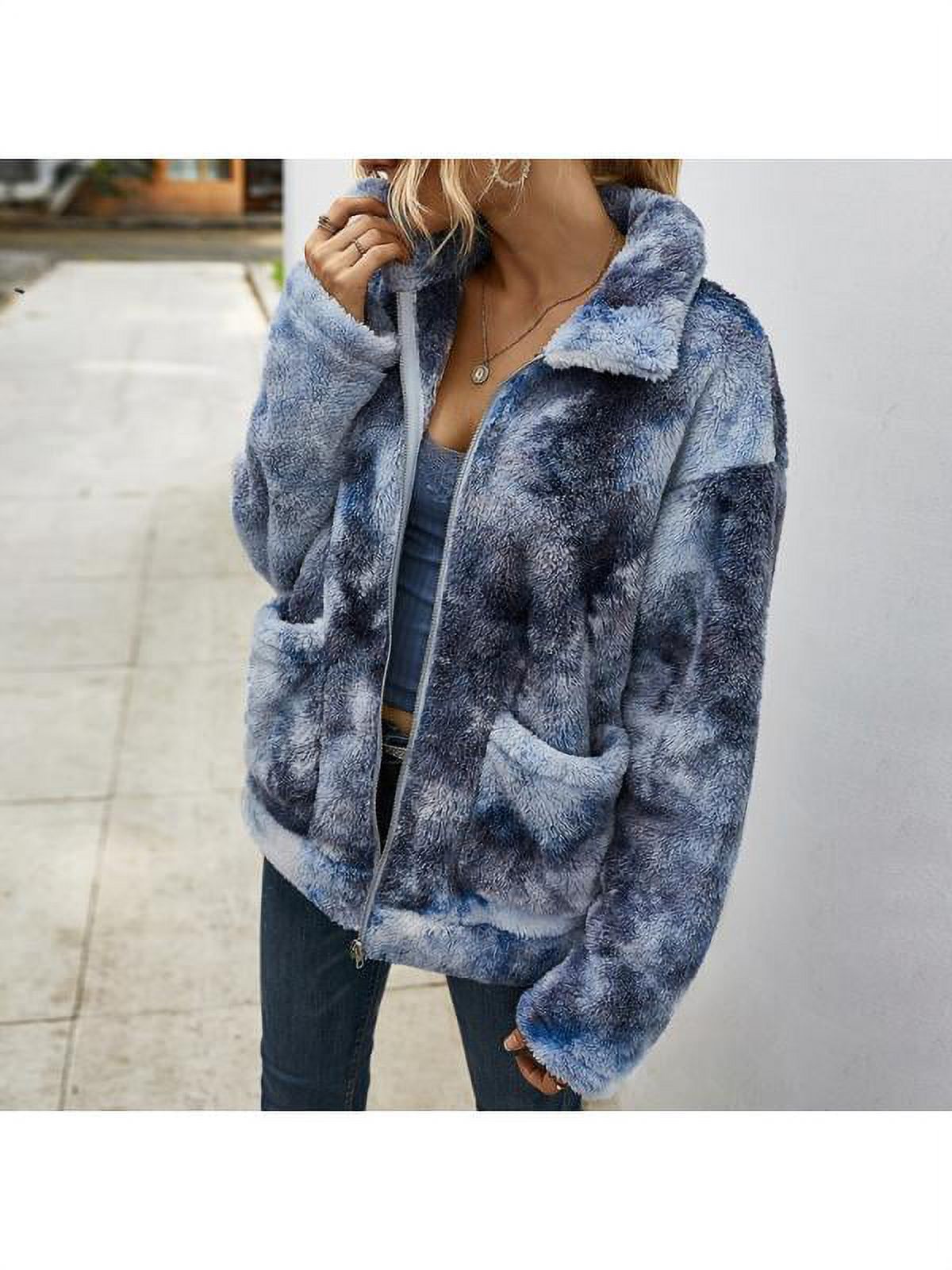 Luxsea Women Autumn Casual Ladies Fashion Tie Dye Jacket With Pocket Daily Coats - image 5 of 7