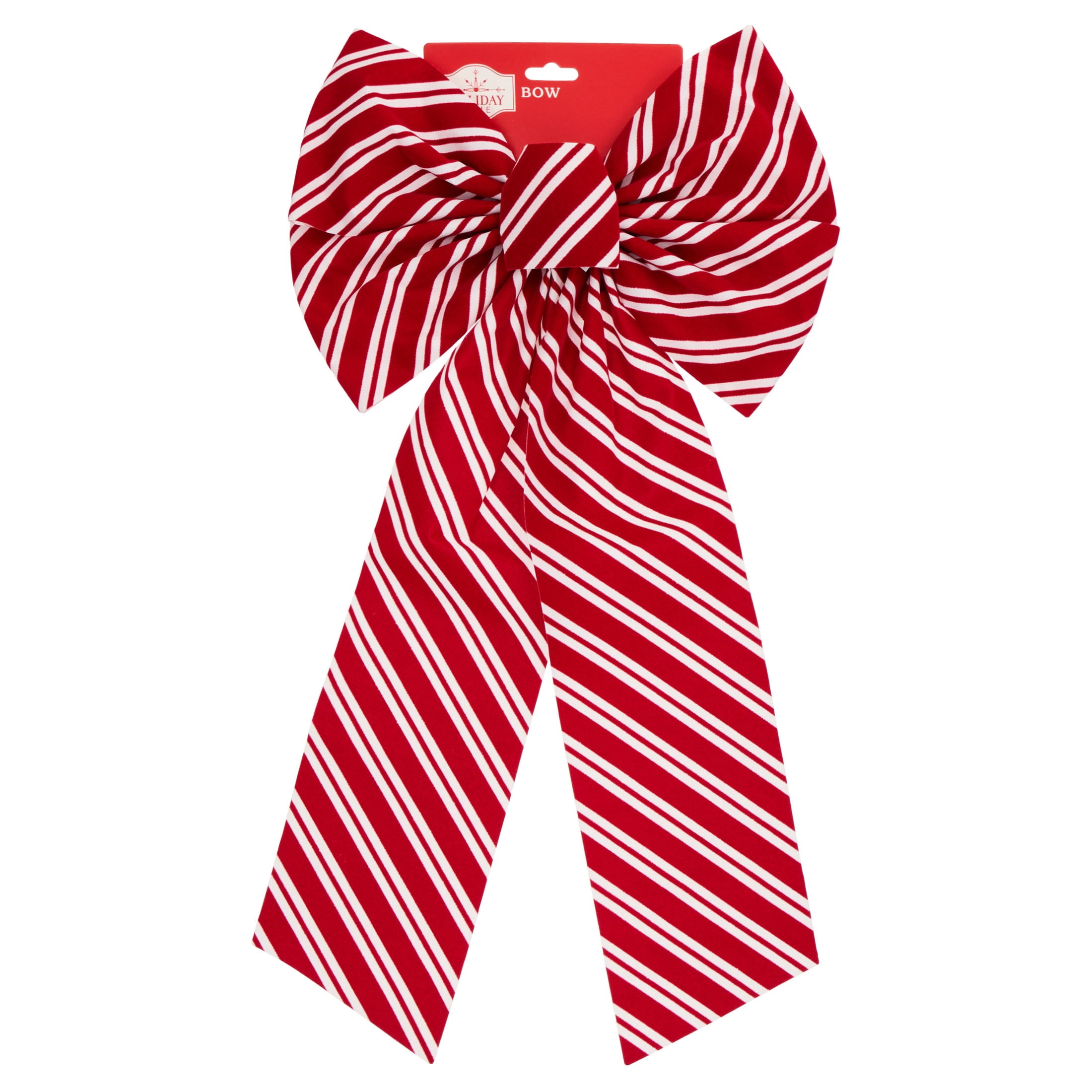 Red and White Striped Decorative Christmas Bow, 19.5", by Holiday Time