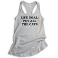 thumbnail image 1 of Life Goal Pet All The Cats Tank Top, Ladies Racerback Tank Top, Cat Mom Tank, Cat Tank, Silver Gray, Large, 1 of 3