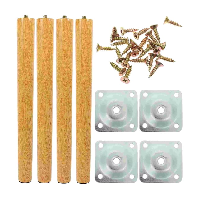 4 patas de madera para muebles con tornillos de montaje de repuesto de fácil instalación. 50 centímetros