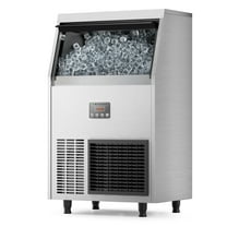 Coolake 100lbs/24H Commercial Under Counter Ice Maker with 33lbs Storage, Air Cooled Ice Machine, 115v