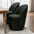 thumbnail image 3 of Kidol & Shellder Modern Swivel Accent Chair with Solid Wood Frame & Boucle Fabric Multi-Use Dining Chair, Vanity Makeup Seat - Easy Assembly Upholstered Chair, Green 3PCS, 3 of 6