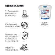 Rosmar Sanidry Disinfecting Wipes 300 Count - 4 Pack, EPA Registered, Unscented, White, Nonabrasive