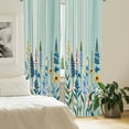 thumbnail image 4 of Ambesonne Spring Curtains 2 Panel Set, Modern Garden Leafy Floral, Pair of - 28" x 63", Sea Blue Olive Green Ecru, 4 of 4