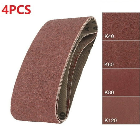 

RANMEI 4Pcs 75x457mm 3 x18 Sanding Belts Mixed 40 60 80 120 Grit Sander Power Tool