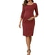 thumbnail image 1 of INSPIRE CHIC Vestidos de Maternidad Semi Formales para Mujeres Cuello Redondo de 3/4 de Manga Oficina Cóctel Con Cremallera en la Espalda Vestido de Embarazo Rojo Mediano, 1 of 6