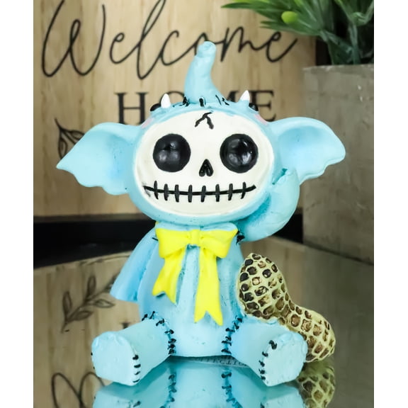 Furrybones Blue Elefun Peanut Elephant Skeleton Figurine 3"H Dumbo Furry Bones