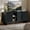 Black Marble Top, variant on Bestier Fluted TV Stand for 65 inch TVs,Entertainment Center with 4-Sliding Doors,Height Adjustable Shelves,Media Console Table with Cable Management, TV Cabinet for Living Room,Black