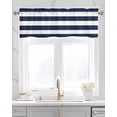 thumbnail image 2 of Navy Blue White Striped Kitchen Valances for Windows Farmhouse Linen Window Valance Curtain for Living Room Window Treatment Farmhouse Stripe Modern Art Valance Rod Pocket Topper Drape, 54 x 18 Inch, 2 of 6