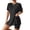 Black, variant on MXUIKV Workout Sets for Women Lightweight Summer Loose Fitted Side Slit Hem T-Shirts Tight Shorts(X-Large,Watermelon Red)