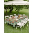 thumbnail image 4 of Outdoor Tablecloth with Umbrella Hole for Patio/Picnic/Party/Camping, Boho Green Flowers Waterproof Table Cloth Rectangle Table Cover Washable, Spring Abstract Watercolor Floral Leaf (60"x 120"), 4 of 8