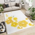 thumbnail image 2 of Delicate Plant Yellow Flower Area Rug, Simple Modern Popular Soft Washable Rugs, Easy Clean Rug Floor Mat Indoor Carpet for Bedroom Living Room Porch Office 3x5ft, 2 of 7