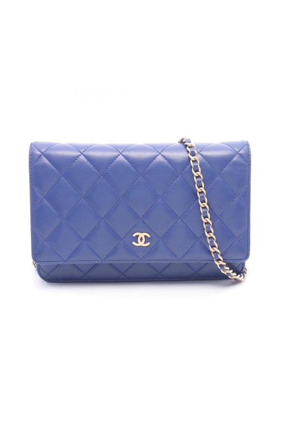 Pre-Owned Chanel Matelass Shoulder Bag/Handbag, Lambskin Leather, Women's, Blue