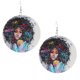 thumbnail image 5 of Mujer africana Pendientes de madera Colgante Cuelga Tribal Boho jinwen Pendientes redondos de madera, 5 of 8