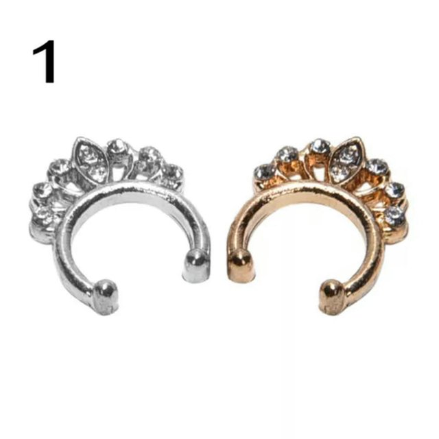 CUITING Fake Unisex Septum Clicker Nose Ring Non Piercing Hanger Clip On Delicate Jewelry 1X S-Multicolor #12-40 pcs/box