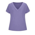 thumbnail image 7 of Summer Fashion Tops for Womens 2025 Plus Size Short Sleeve Out Blouse Funny V-Neck T-Shirt, 7 of 7