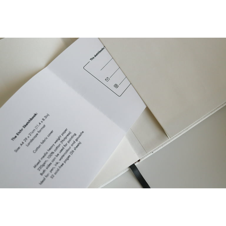 Etchr Mixed Media Hardbound Sketchbook - A4, 8.3 x 11.7, Hot Press,  Landscape 